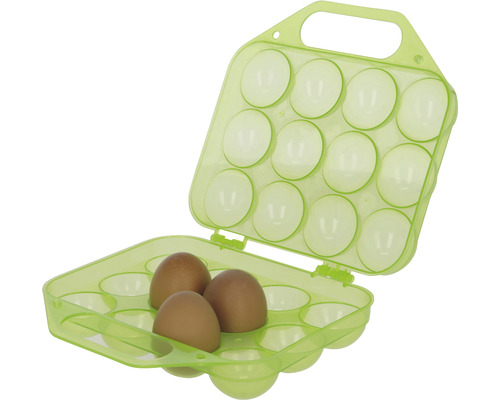 Eiertransportbox KERBLE eierbewaring voor 12 eieren tot maat L, voedselveilig, groen, ca. 38 x 20 x 6 cm