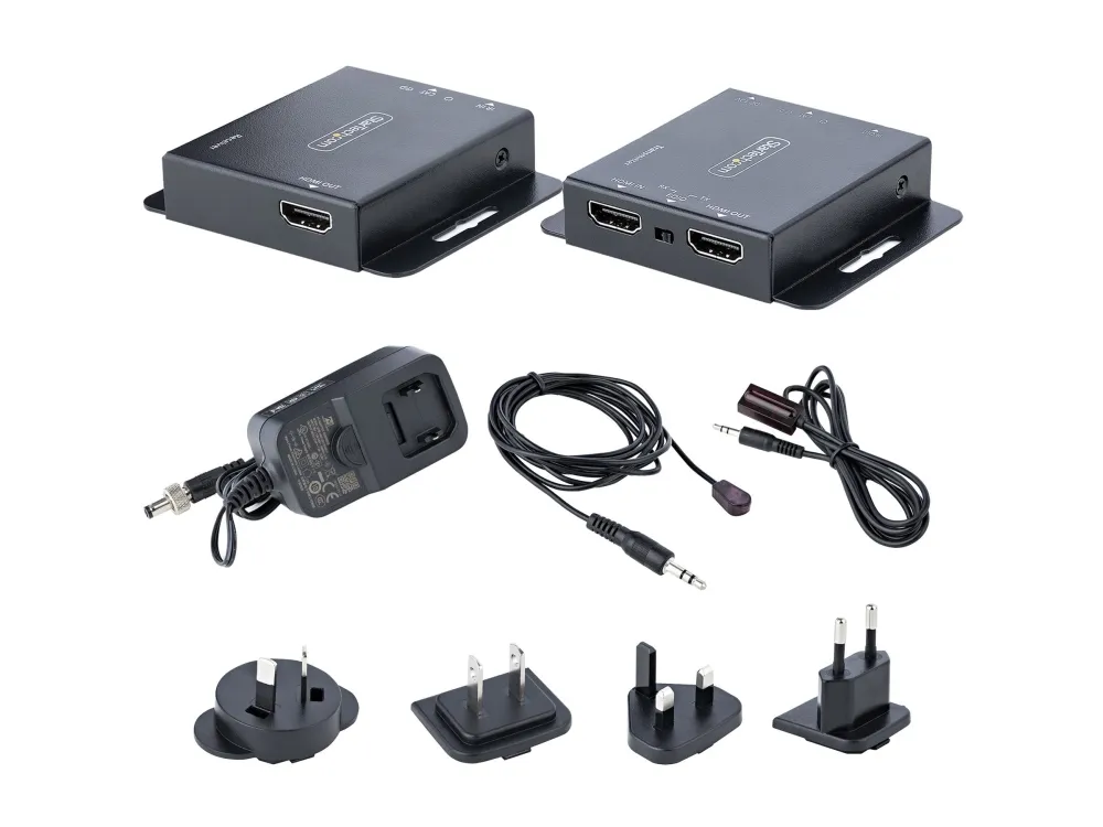 StarTech.com HDMI Extender over CAT6/CAT5, 4K 30Hz/130ft (40m) or 1080p 60Hz/230ft (70m) Video Extender, 4K HDMI over Ethernet Extender, PoC HDMI Transmitter and Receiver Kit, IR Extension - Local Video Output - Video/audio ekspander - HDMI - over CA