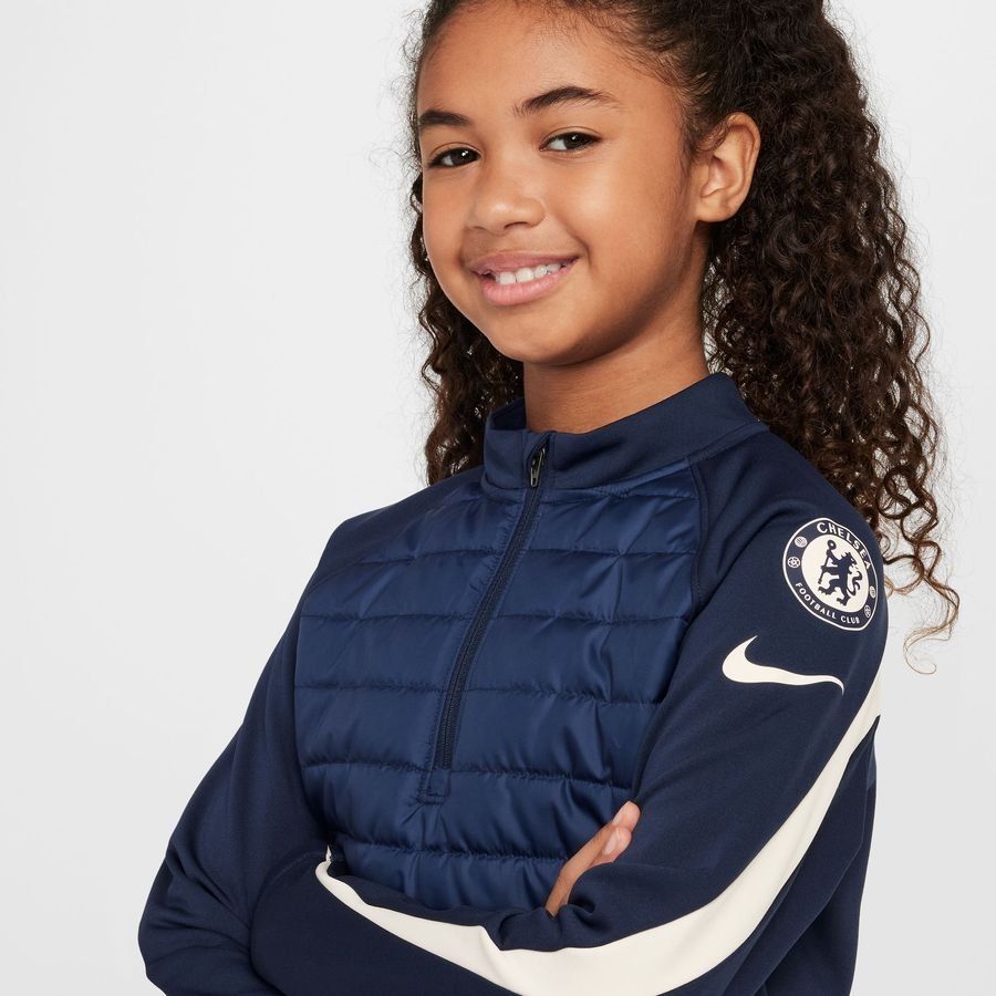 Chelsea Maillot d'Entraînement Therma-FIT Academy Drill Winter Warrior - Bleu Foncé/Orange Enfant