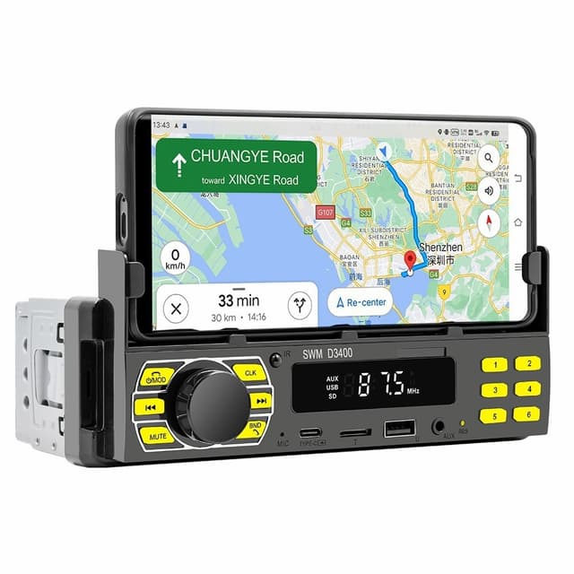 Bluetooth Stereo Bil Stereo FM Radio MP3-afspiller Telefonholder