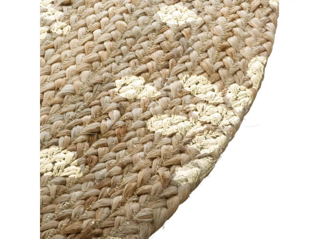 Tapis Rond en Jute éclats dorés D 115 cm