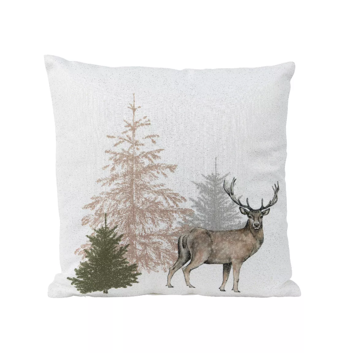 Coussin de Noël carré (45 x 45 cm) Renne et Nature sauvage