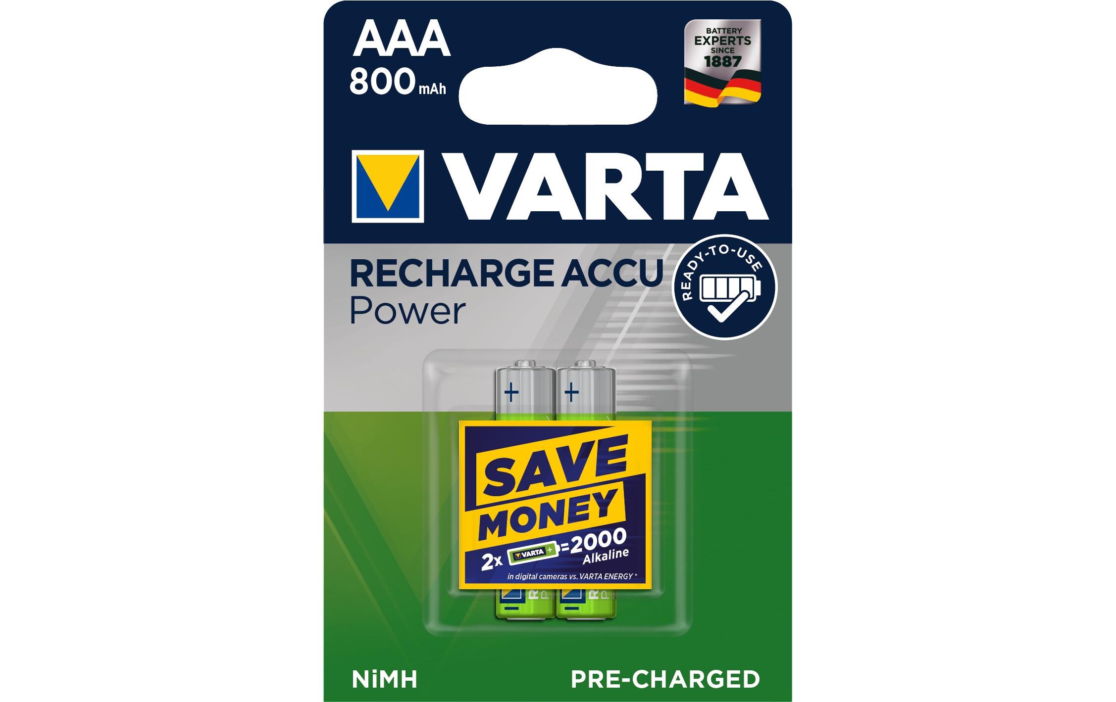 Akku Power NiMH AAA 800 mAh, 2 StückTyp AAA