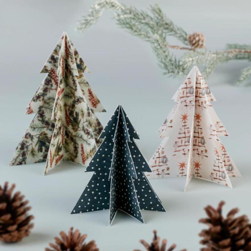 PAPIERS IMPRIMÉS, Bloc de 20 feuilles à motifs 160g/m2 au format A4 (21x29,7cm) + 1 idée créative - Noël cosy - Multicolore