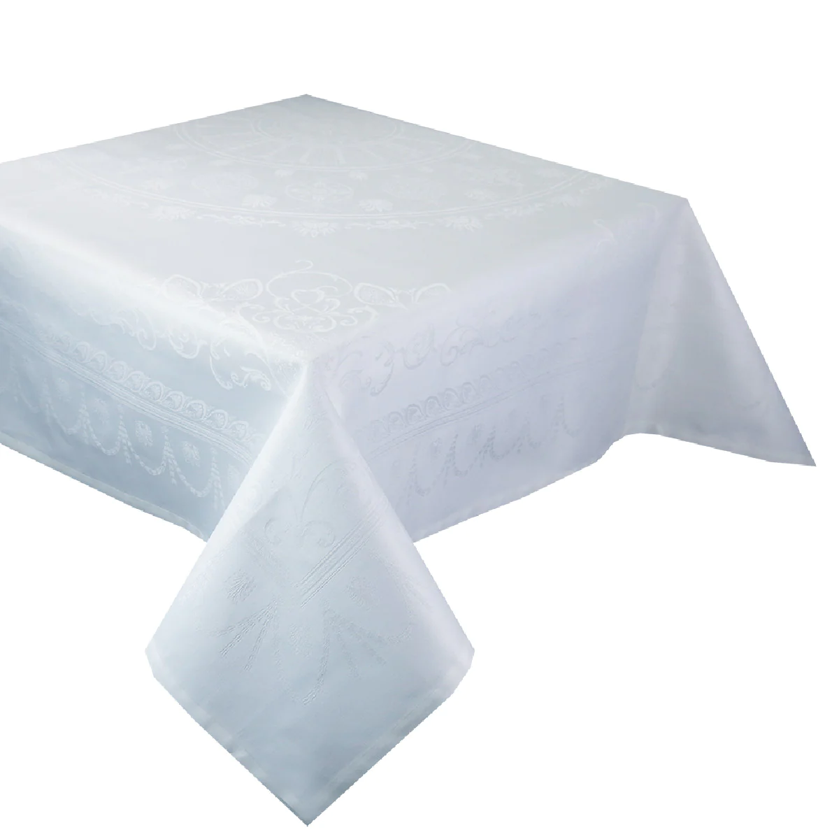 Nappe antitache déperlant pur coton blanc 244X319 Garnier Thiebaut