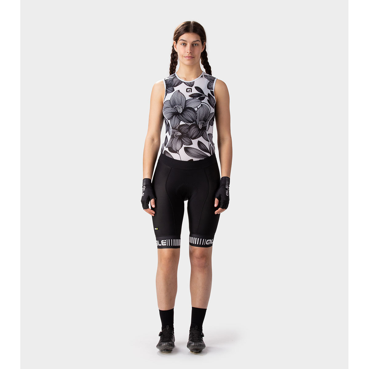 Ale PRR Strada Fietsbroek Zonder Bretels Kort Zwart/Wit Dames