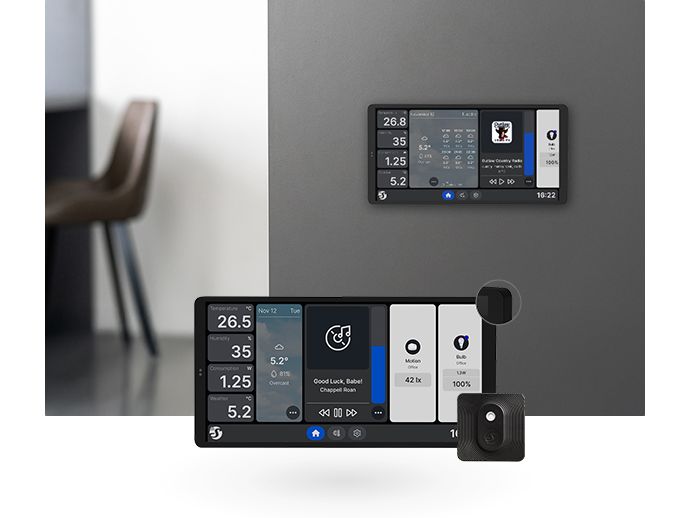 Shelly Wall Display X2  HT Touchscreen Schwarz Intelligentes Haussteuerungspanel mit einem 6.95-Zoll-Farbdisplay