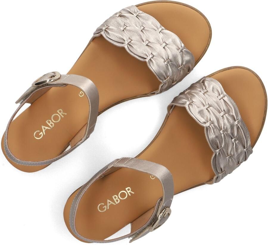 Gabor 758 Sandalen Met Sleehak Dames Zilverkleurig