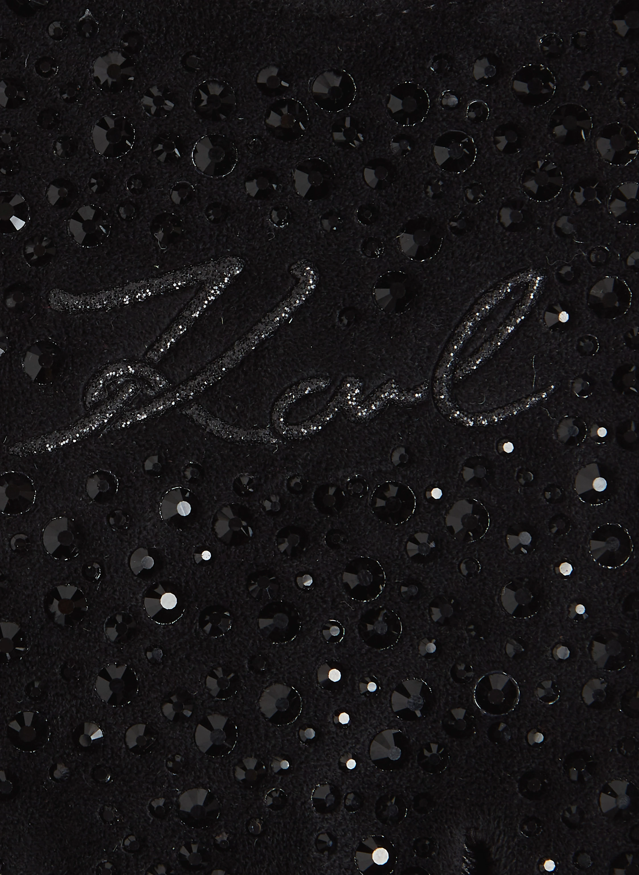 KARL LAGERFELD K/SIGNATURE GLITTER FINGERLESS GLOVES