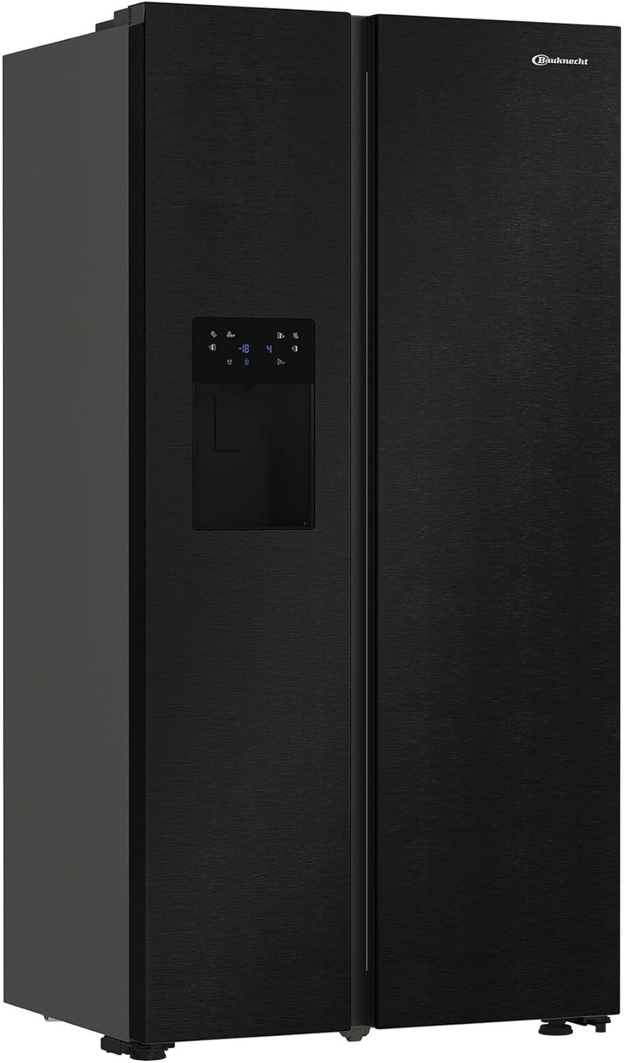 Bauknecht SBS IW D90 BLACK Side by Side Kühl-Gefrierkombination/Inverter Kompressor/Wasser- und Eiswürfelspender/FreshShield/ElegantFit/Dual Cool Total NoFrost