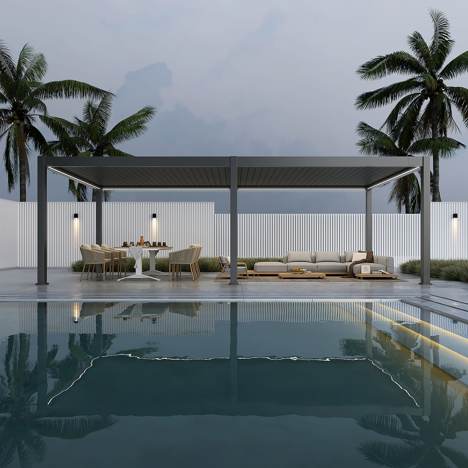 Orion Premium 400x800cm elektrische LED overkapping - antraciet