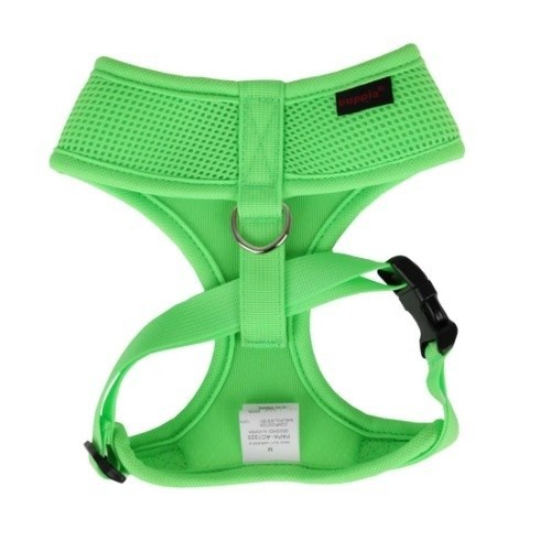 Coleira peitoral macia neon para cães, verde