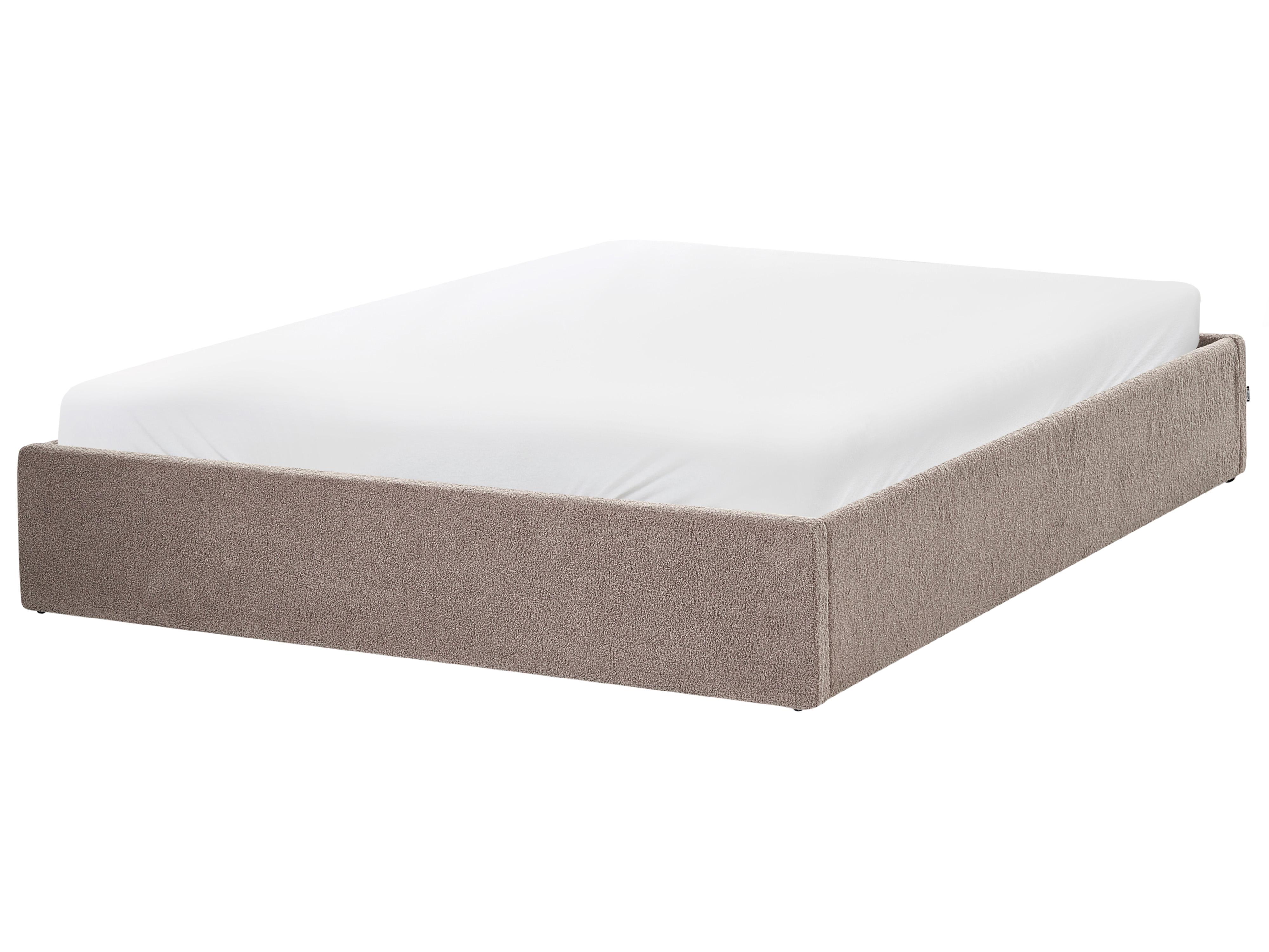 Opbergbed zonder hoofdbord Bouclé DINAN 160 x 200 cm Taupe