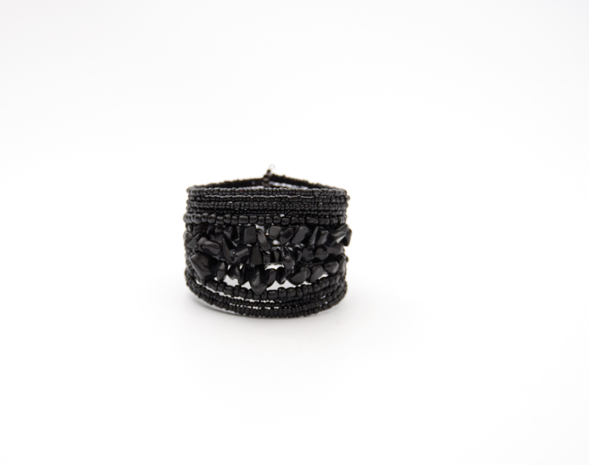 Armreif aus Glasperlen, schwarz, B 5 cm, Ø 8,5 cm günstig bestellen