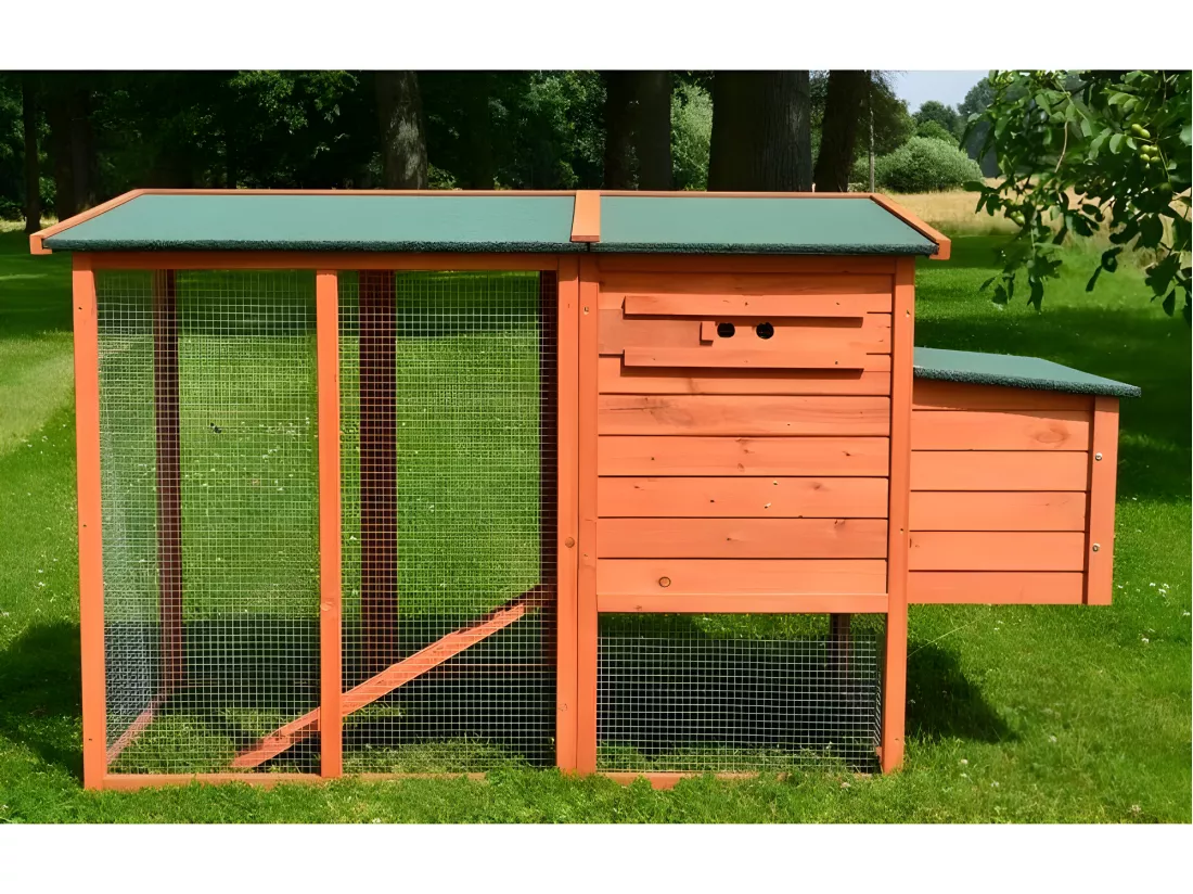 Poulailler 3/6 poules cage canard 2 perchoir 182x75x103 cm Modele 131 XXL