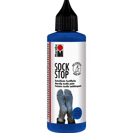 Marabu Sock Stop Rutschfeste, Textilfarbe hellblau, 90 ml