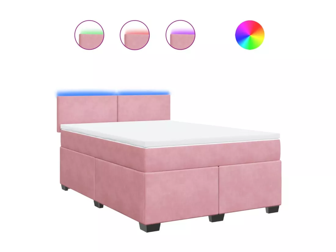 Sommier à lattes de lit avec matelas Rose 160x200 cm Velours