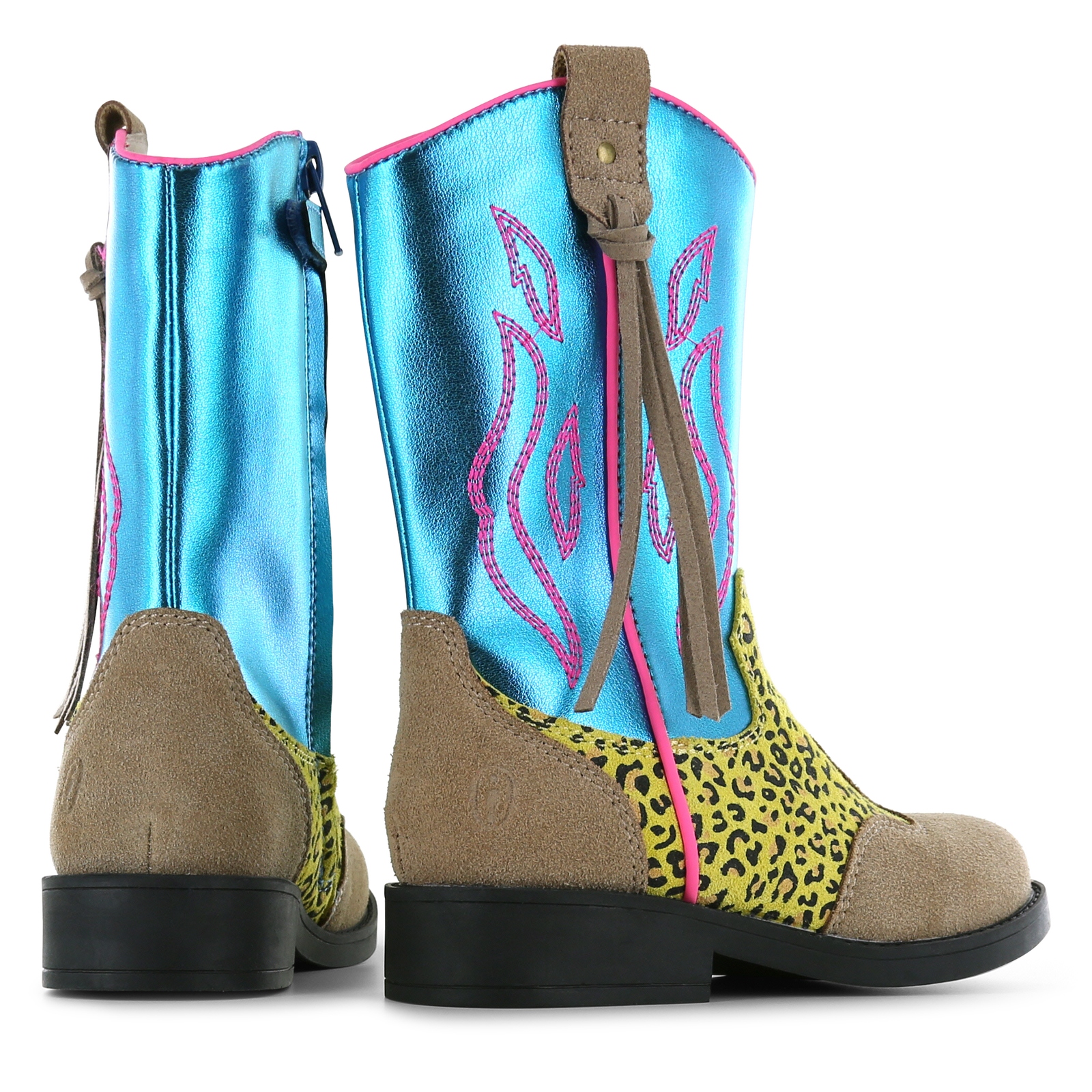 Shoesme blauer Westernstiefel mit Aufdruck