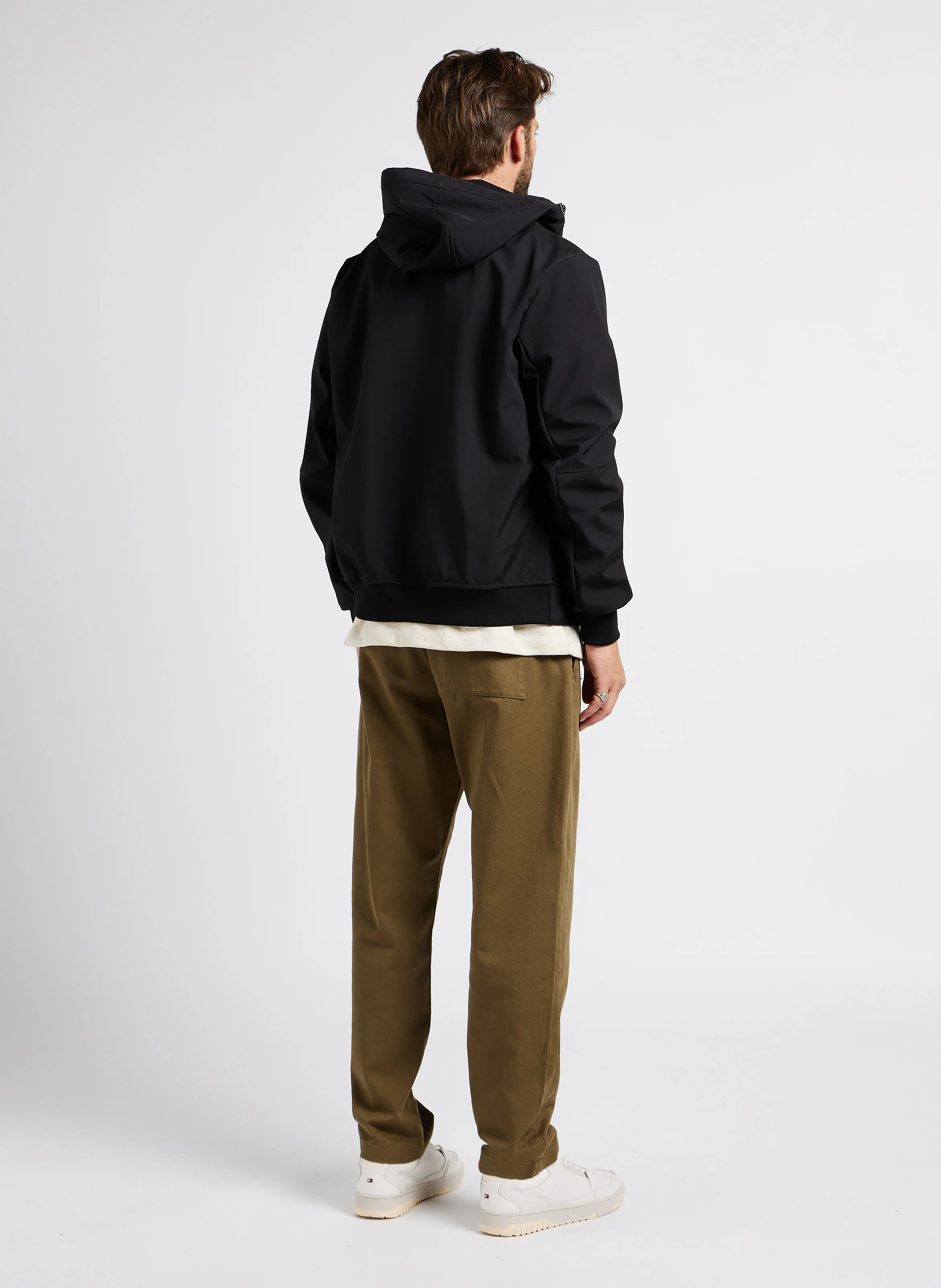 Veste à capuche droite | Noir