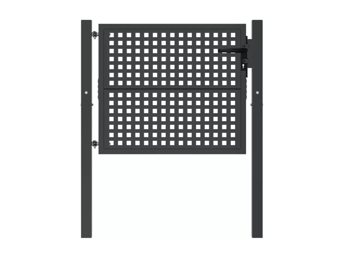 Portail de jardin anthracite 105x125 cm acier