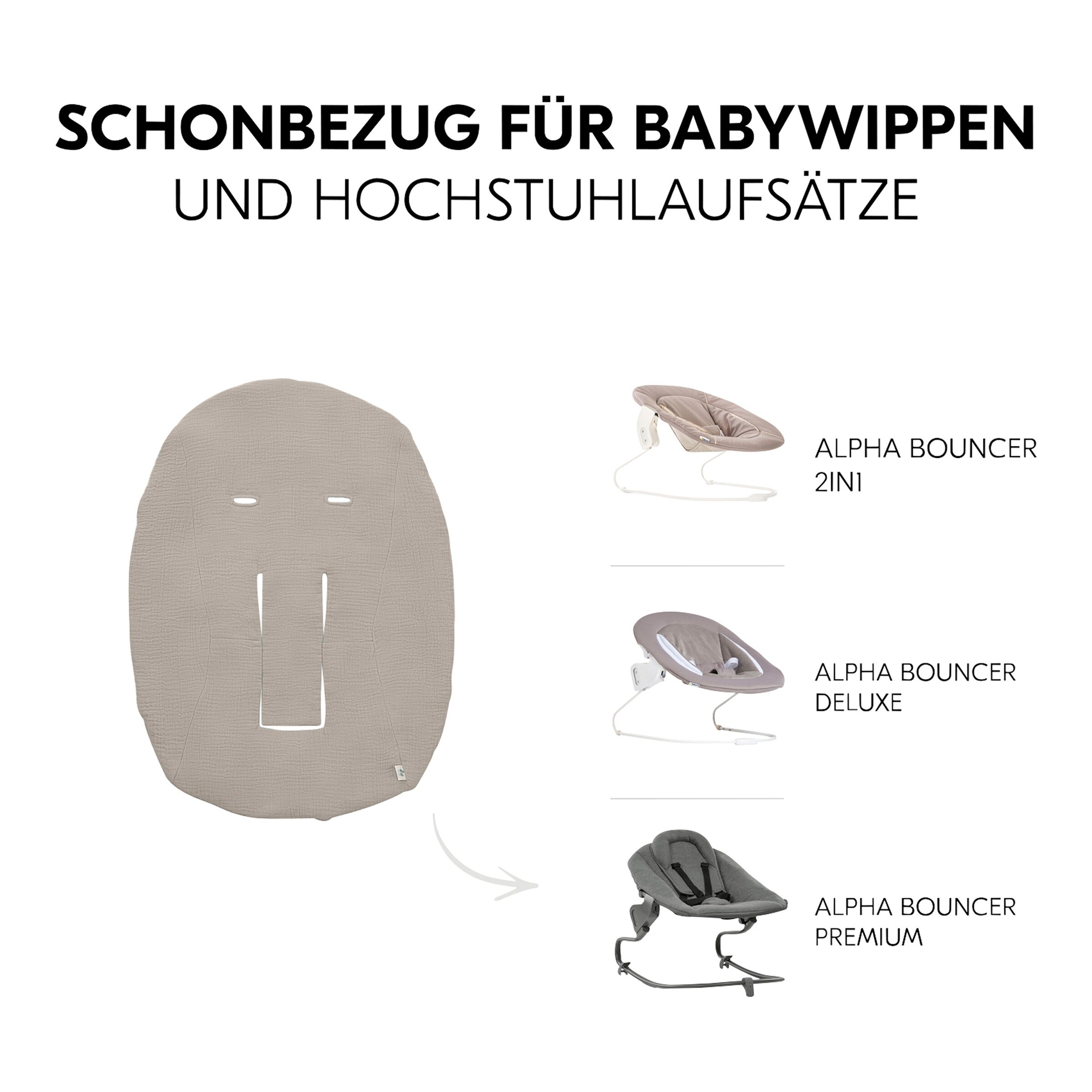 Hauck Textil-Bezug Musselin für Alpha Bouncer