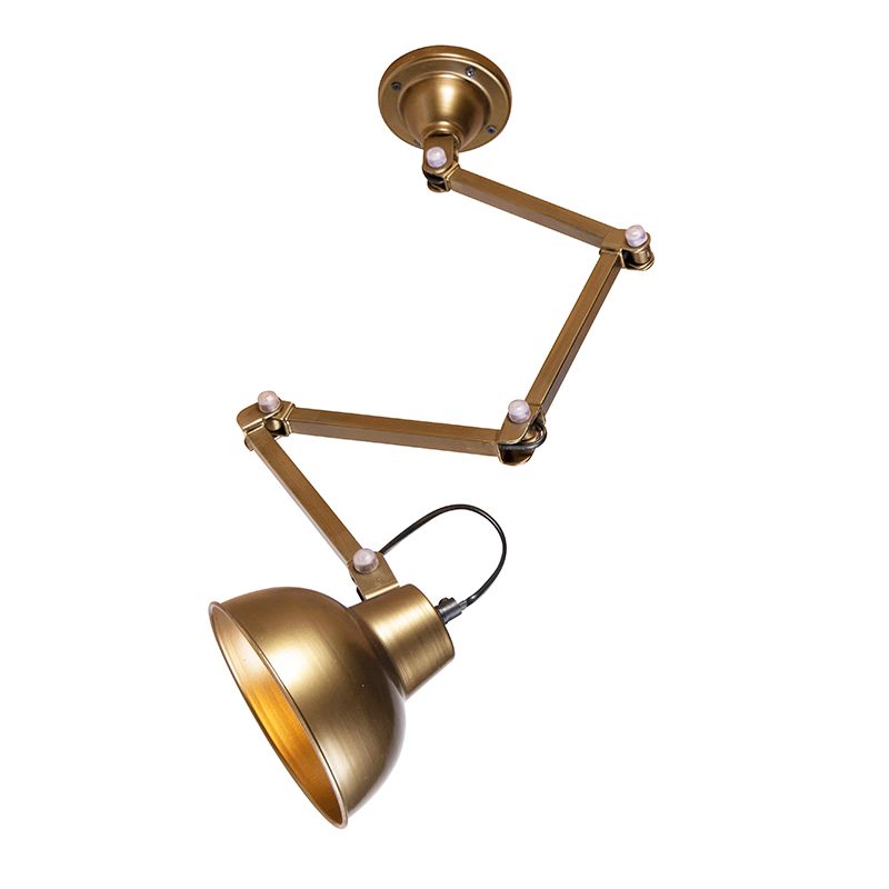 Industriële wandlamp messing verstelbaar - Avon