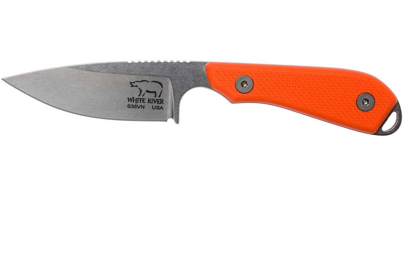 White River Knives M1 Backpacker Pro Orange G10 vaststaand mes, Kydex schede