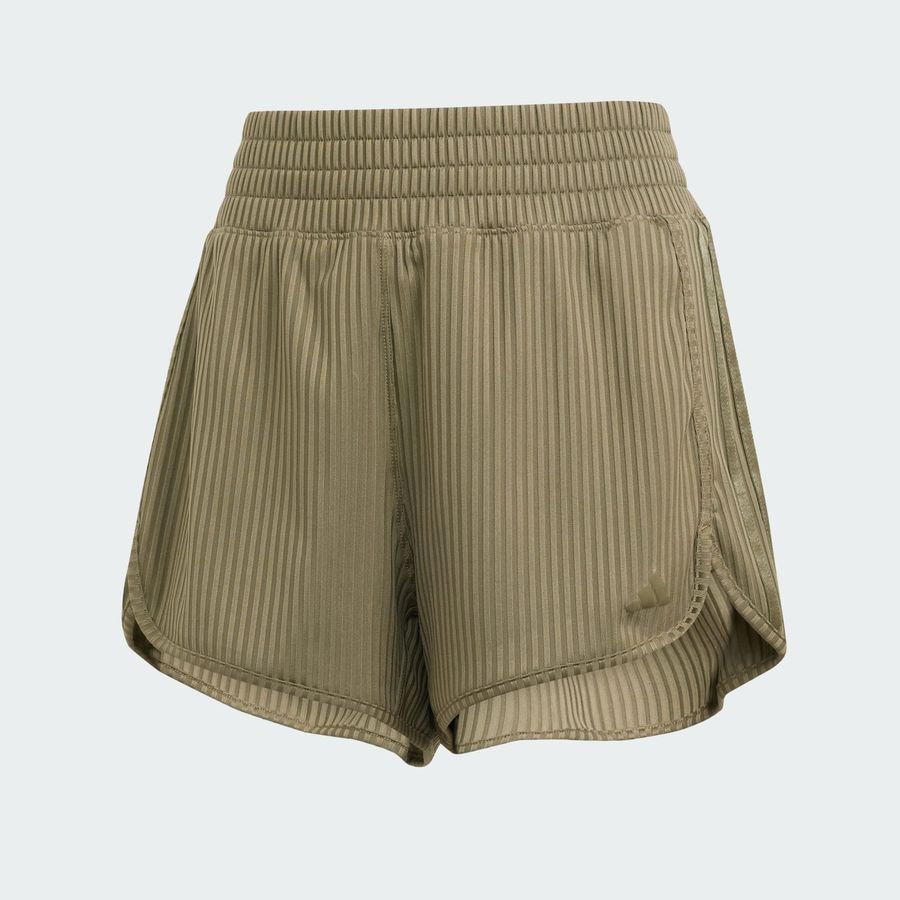Adidas Short taille haute bords-côtes 3 bandes ton sur ton Pacer All Gym Seasonal