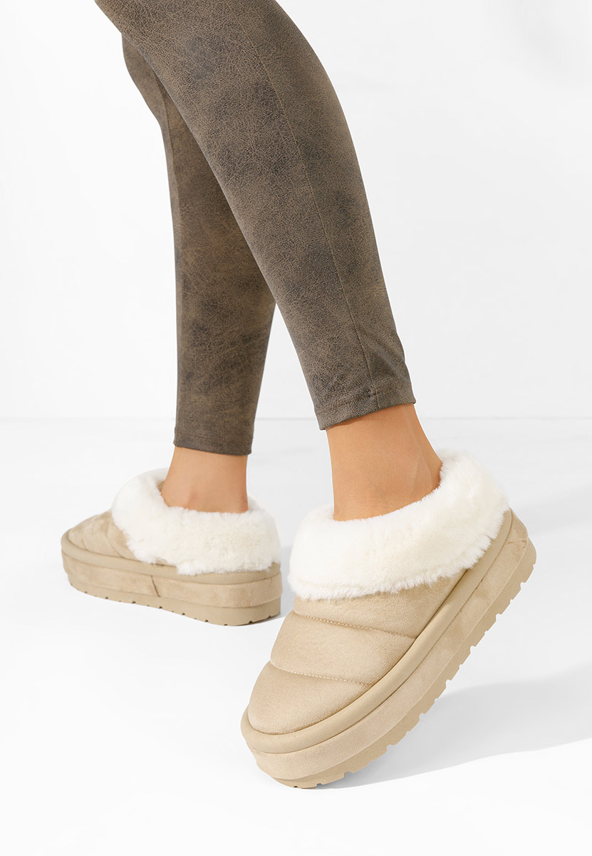 Mules à plateforme beige Dierra V2
