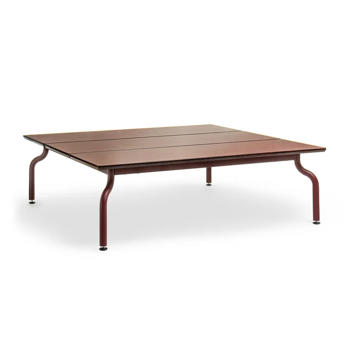 Magis - South Gartentisch niedrig, 120 x 120 cm, bordeaux / lavarot
