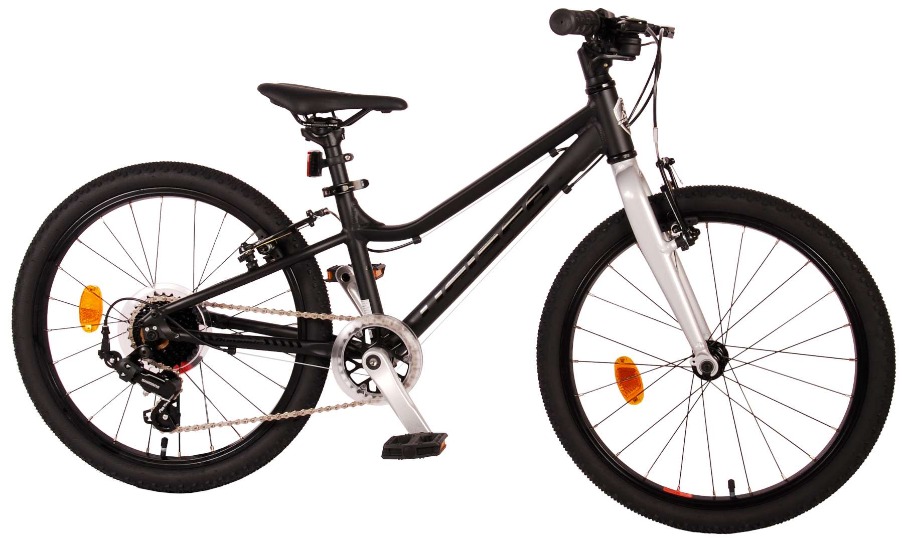 TPFSports Dynamic Kinderfahrrad - Jungen - 20 Zoll - 2 Handbremsen - 7 Gänge - Mattschwarz