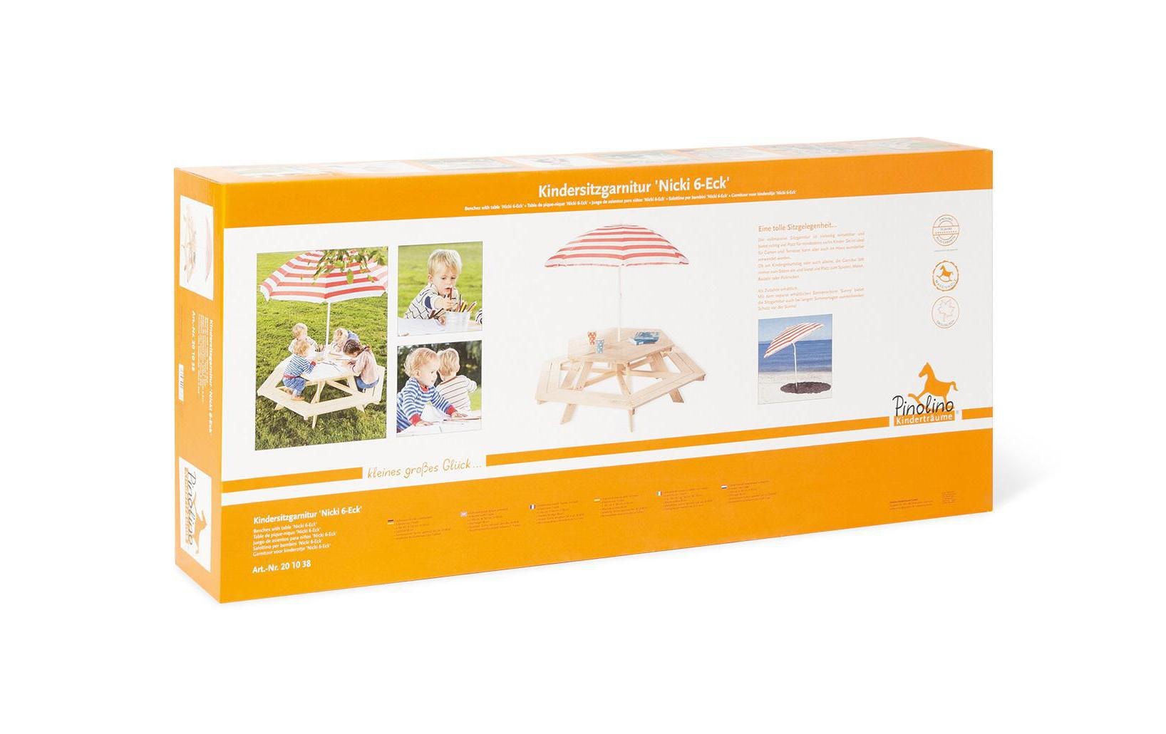 Pinolino® Garten-Kindersitzgruppe »Nicki 6-Eck« Set,