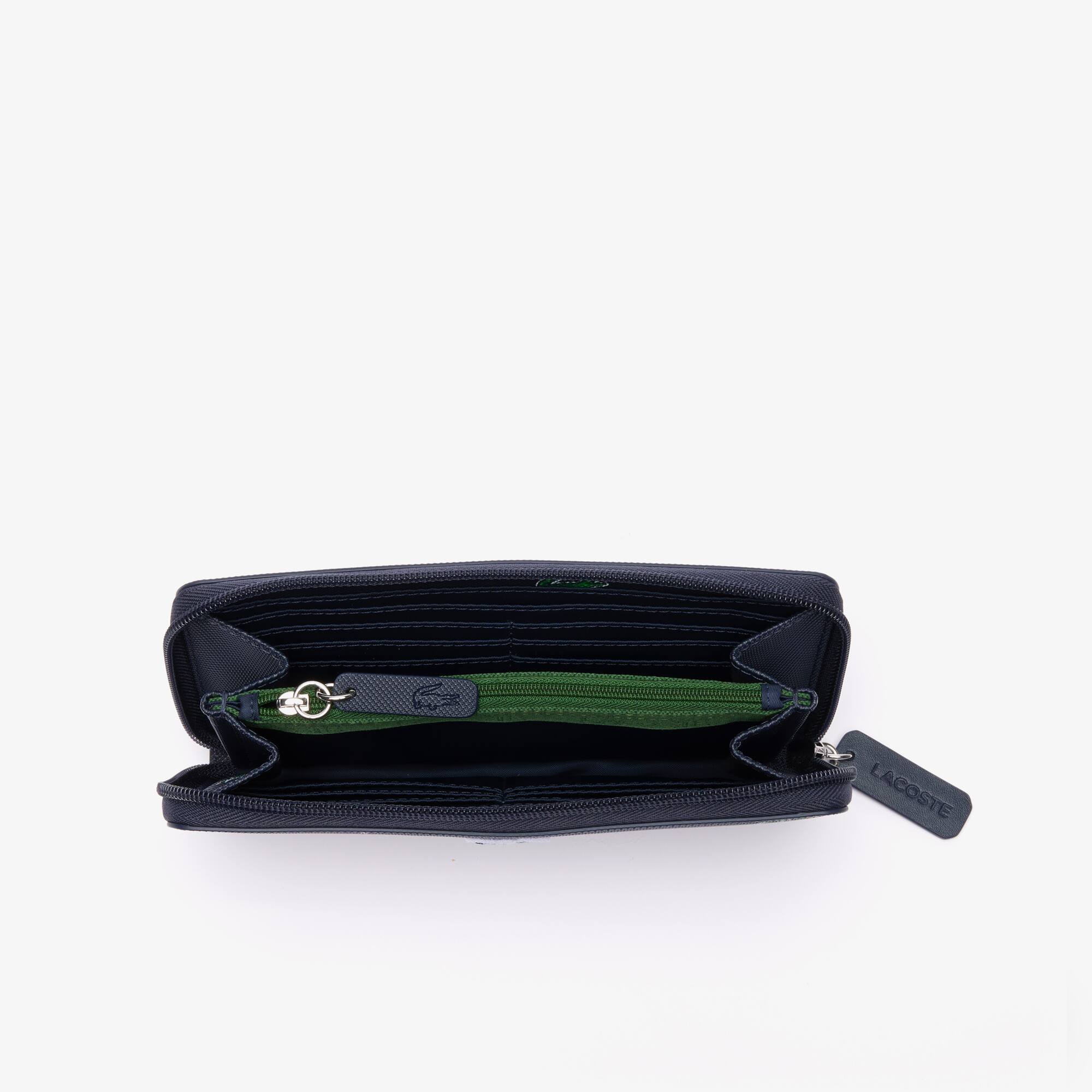 Portefeuille zippé à imprimé crocodile Portefeuilles & Petite Maroquinerie - Bleu - Lacoste - Femme