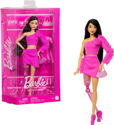 Barbie Deluxe Style Dukke Svart Hår & Beinprotese