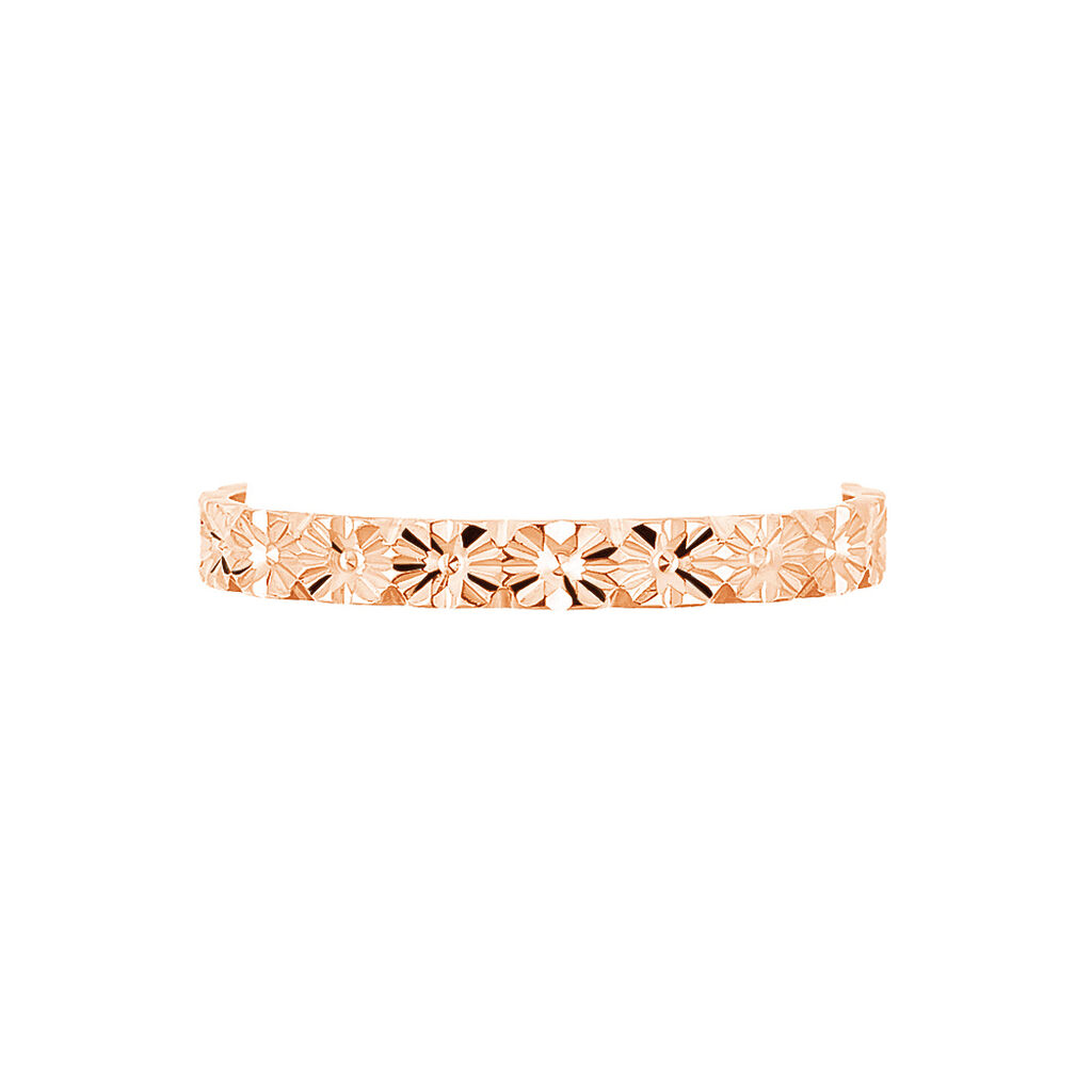 Alliance Fleur Diamantee Ruban Plat Or Rose