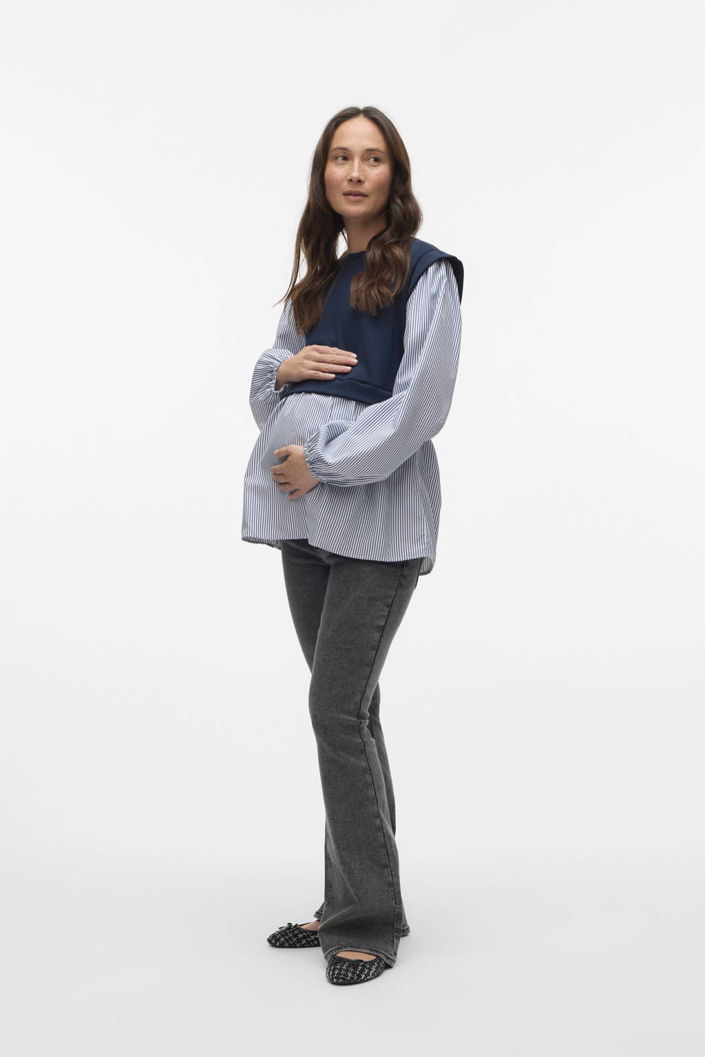 MAMALICIOUS zwangerschaps blousetop blauw