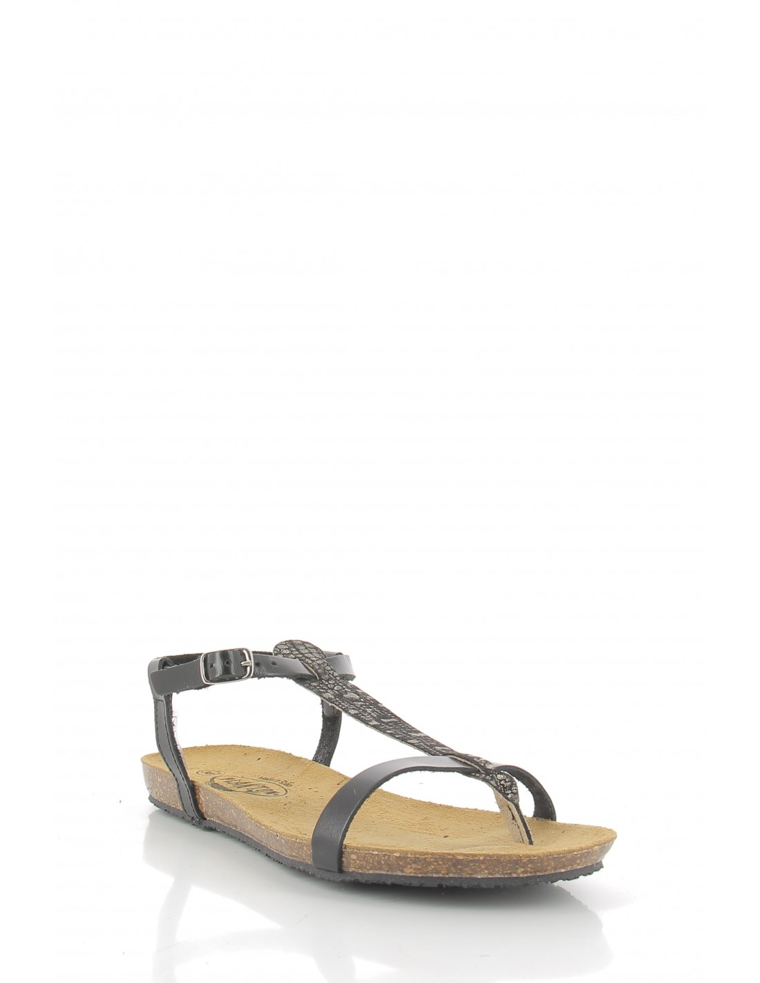 plakton Sandales femme mam zouk cuir noir