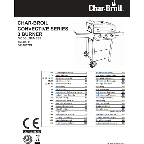 Char-Broil Convective 310 B gasgrill - sort