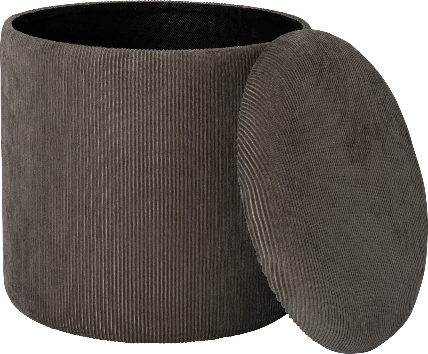 Intratuin poef met opbergruimte Ribbel grijs D 40 H 40 cm