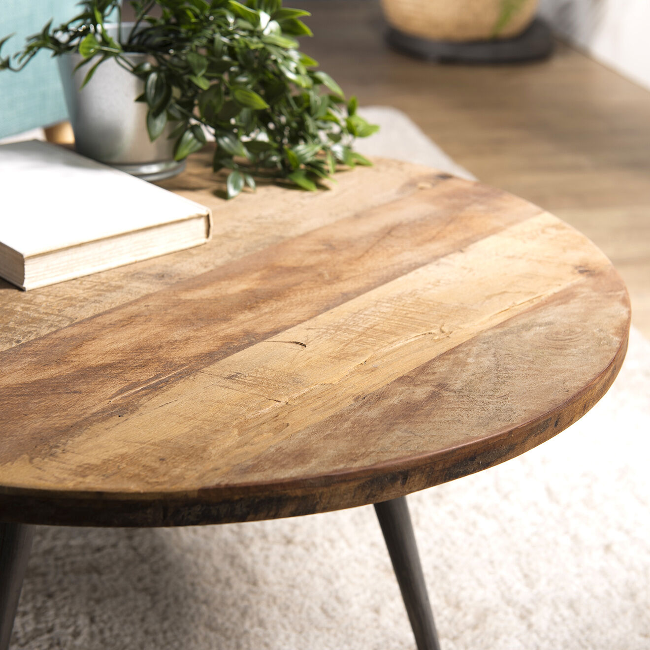 Macabane Table basse Sixtine teck - D.55xH.30 cm