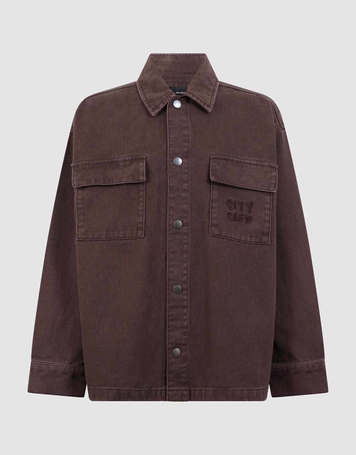 Oversized Denim Overshirt Donkerbruin