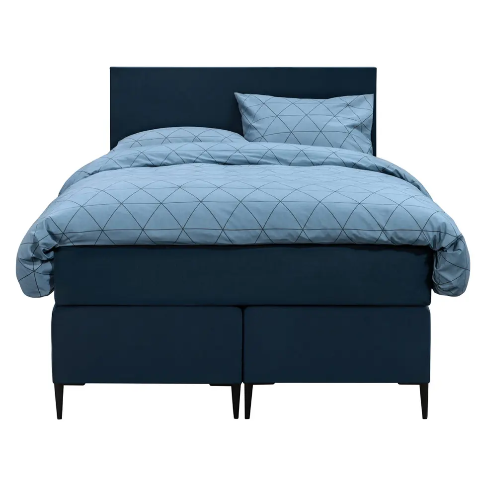 Boxspring Liv egaal - blauw - 120x200 cm - slanke poot
