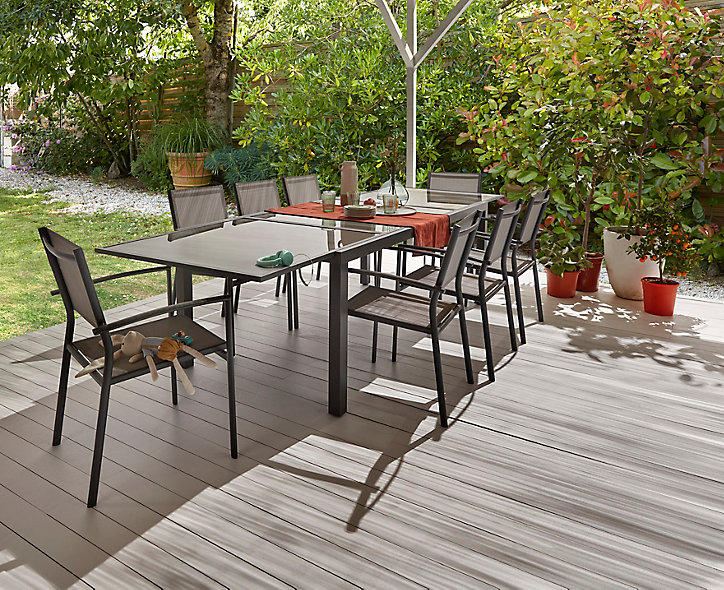 Fauteuil de jardin Baru en aluminium - Coloris gris - Hauteur 87 cm
