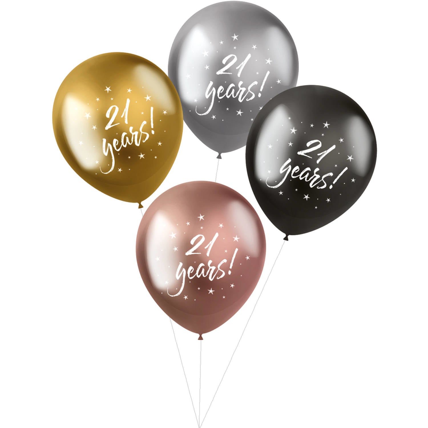 Ballonnen 21 Years 33cm 4st