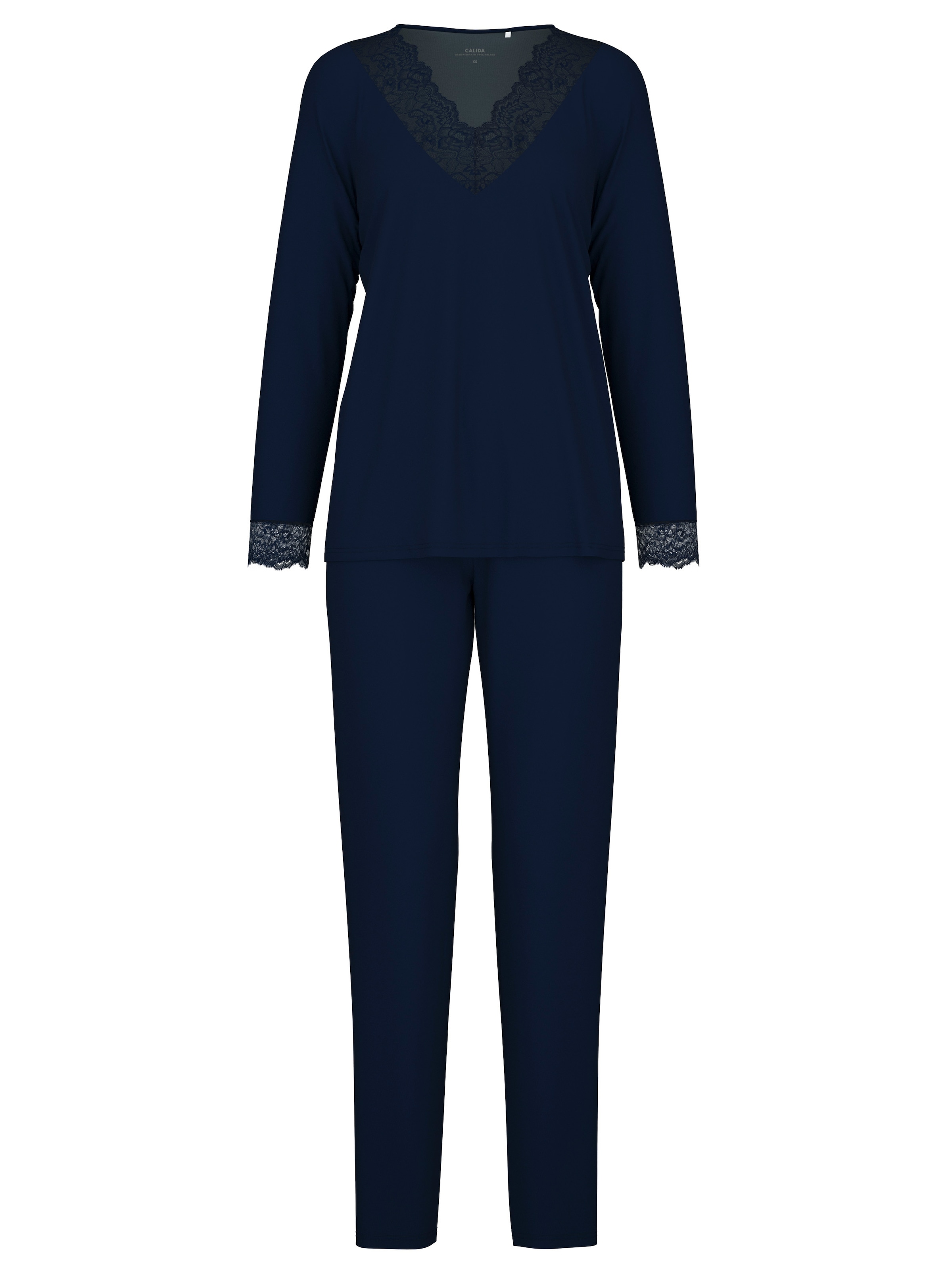 CALIDA Schlafanzug »Elegant Dreams«, 2 Stk. Spitze an Ausschnitt und Bündchen, Single Jersey, elastisch, weich