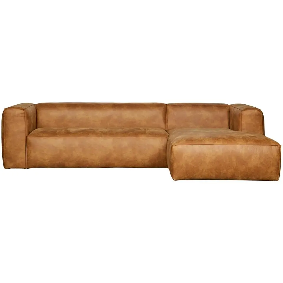 WOOOD Bean Hoekbank Rechts - Ecoleer - Cognac - 73x305x96