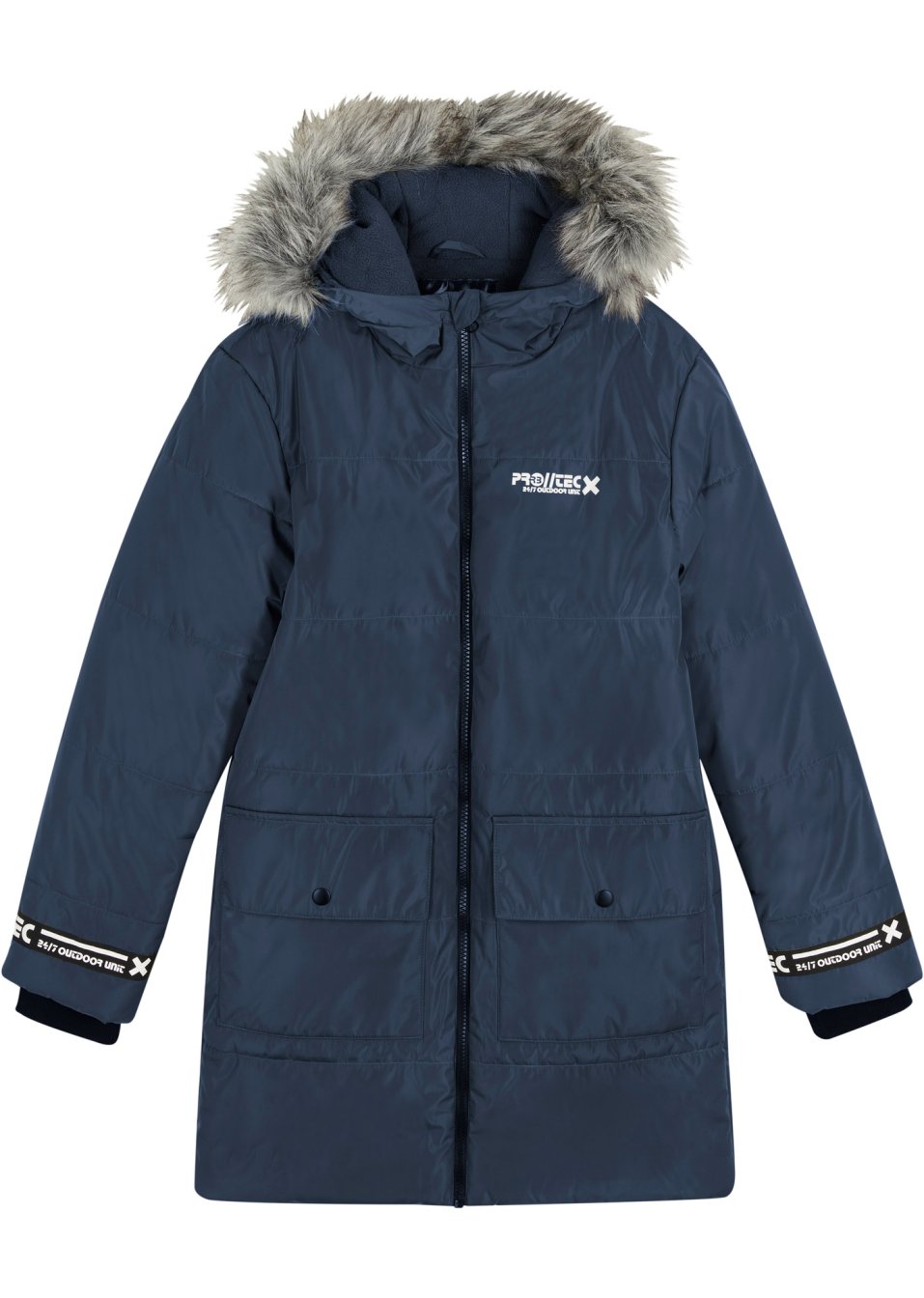 Parka hiver garçon avec col en synthétique amovible