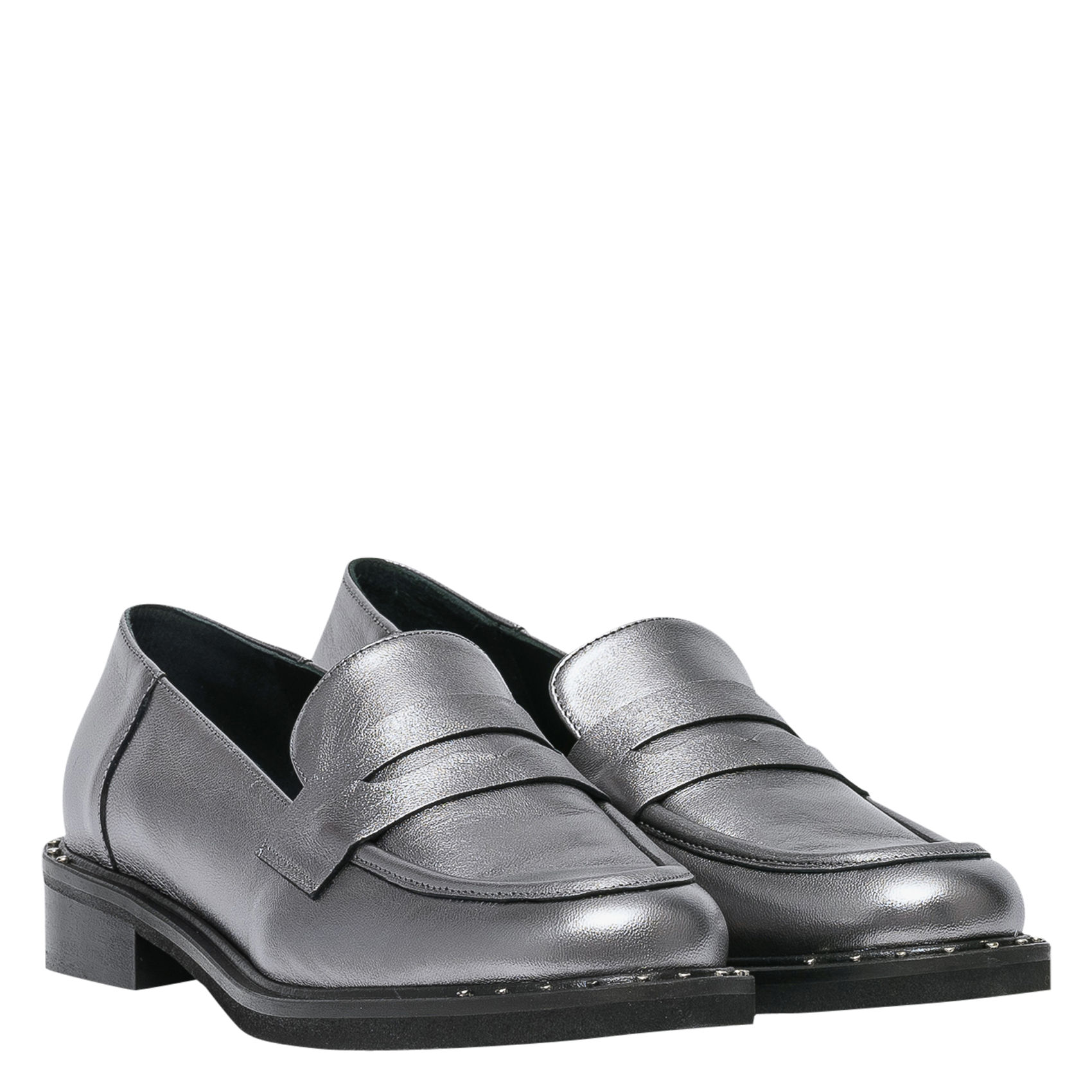 ALLY - Mocassins en cuir | Argent
