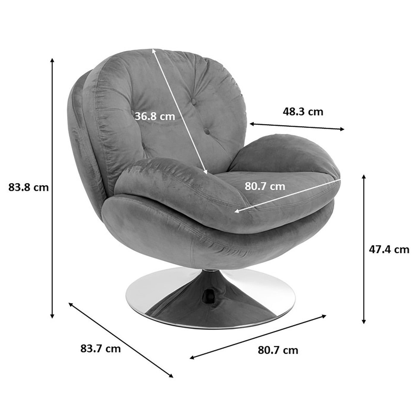 Kare Design Cosy Draaifauteuil - geel