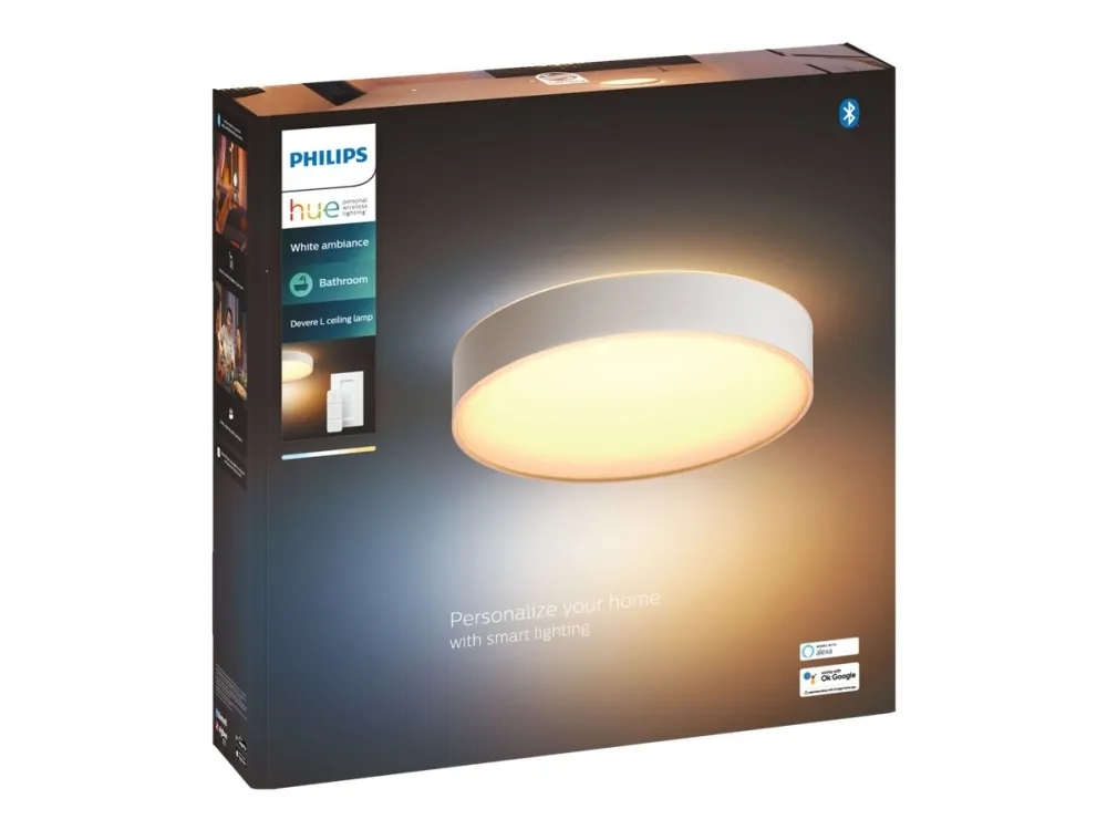 Philips Hue White ambiance Devere L - Loftslampe - LED - 33.5 W - klasse F - varmt til køligt hvidt lys - 2200-6500 K - hvid